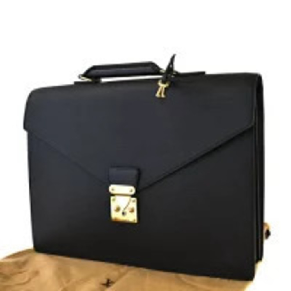 Louis Vuitton Serviette Ambassador Briefcase Business Bag Epi Noir Black